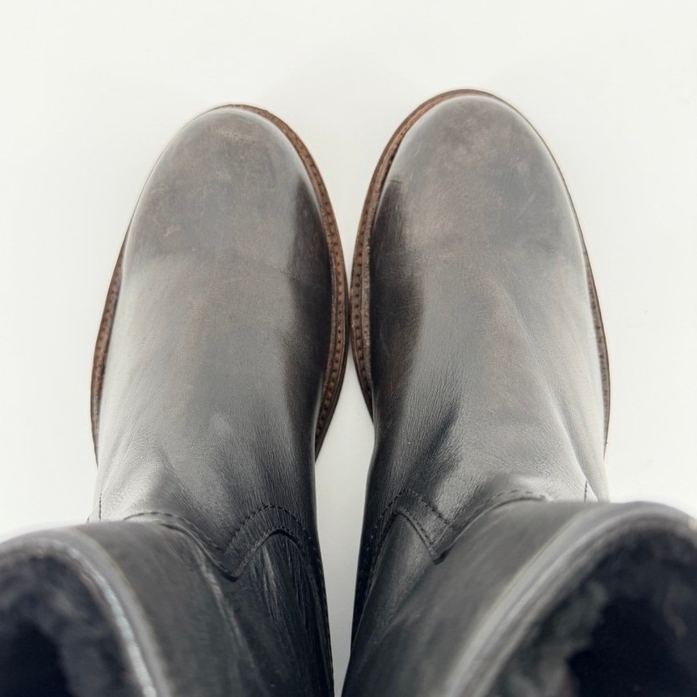 Frye Celia Black Leather Shearling Lined Short Boot 8.5B Deadstock Winter Cozy - Picture 5 of 10